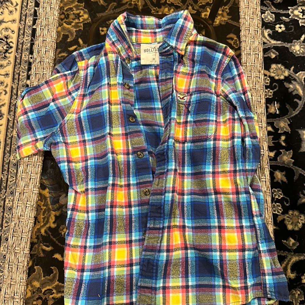 Hollister Comfy Long Sleeve Button Up (Medium)